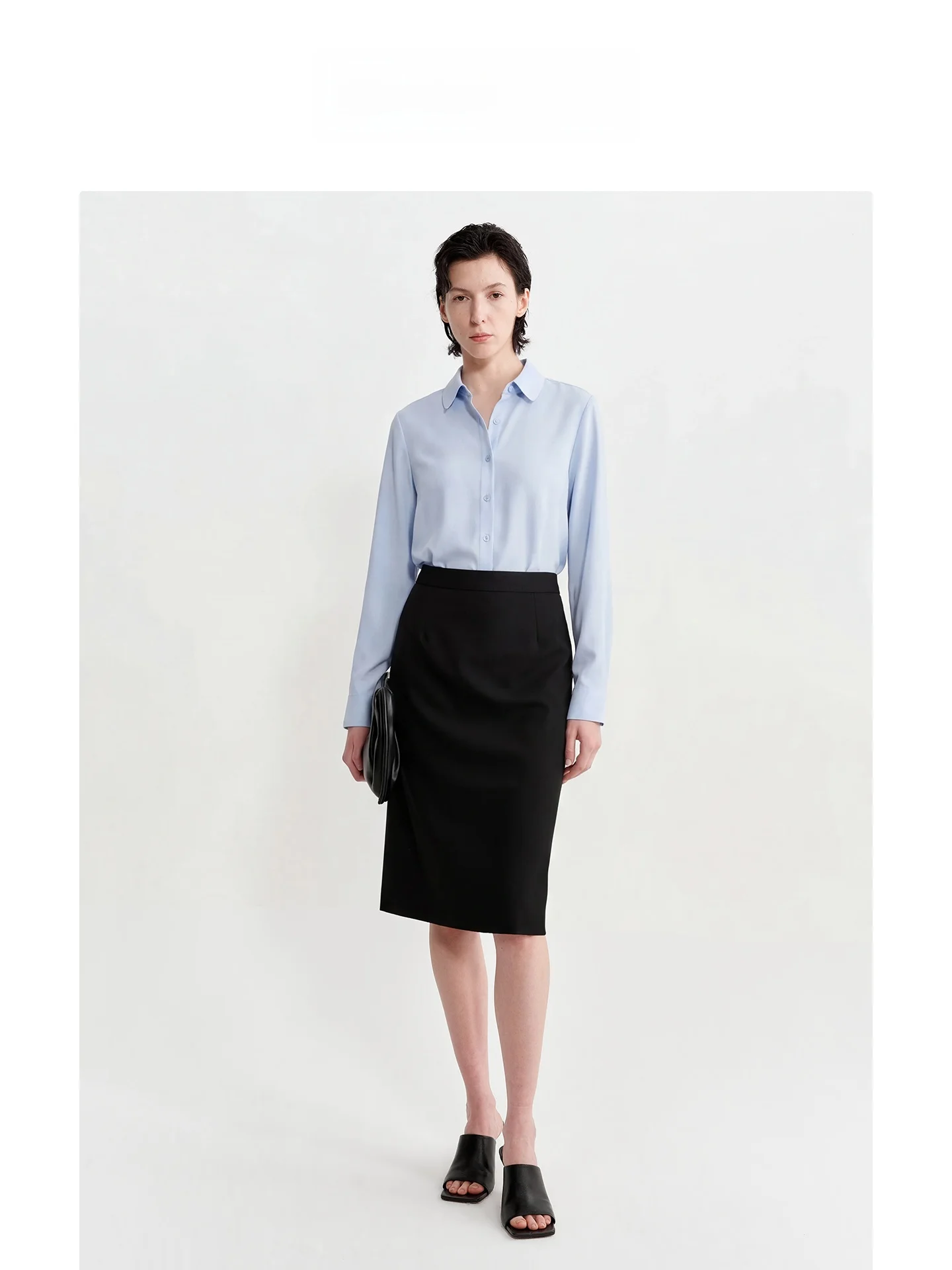 

Long Sleeve Blue Shirt Women's Business Suit Interview Dress Code Office Wear Spring Collection LELENTH Professional Wardrobe