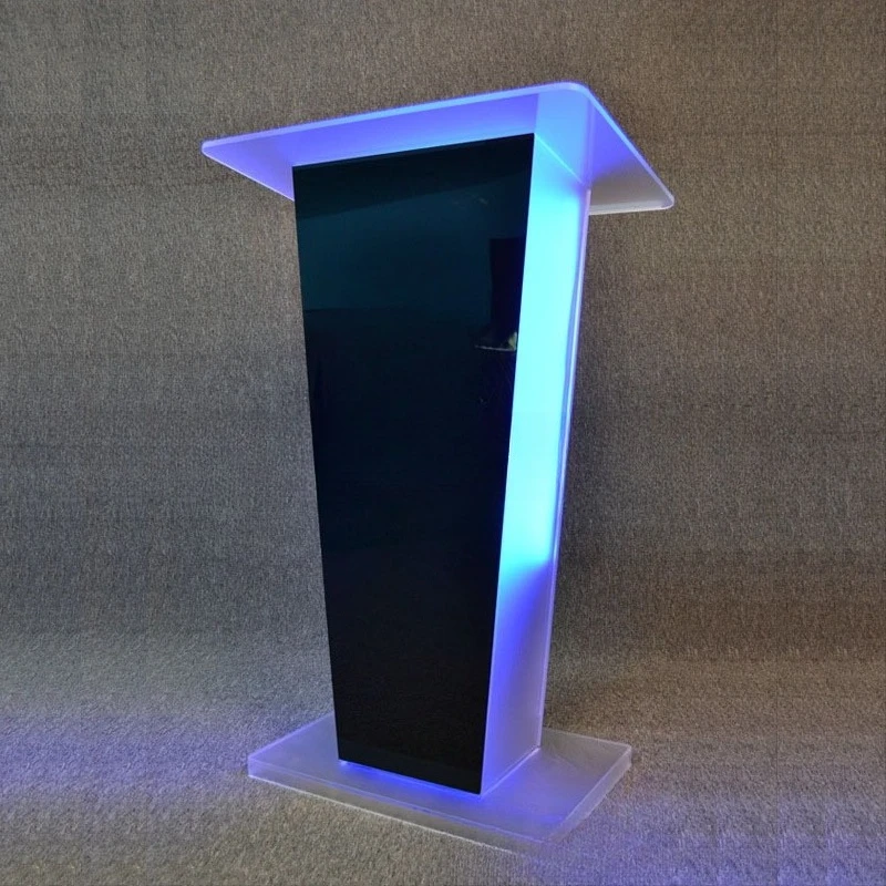 Acrylic reception desk, hosting speech podium, transparent floor-to-ceiling speech podium in the conference room