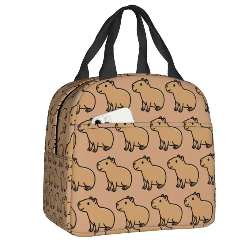 bolsa-termica-isolada-para-almoco-capivara-para-piquenique-ao-ar-livre-a-prova-d'agua-caixa-termica-bento-para-mulheres-criancas-recipiente-de-comida-sacolas-tote