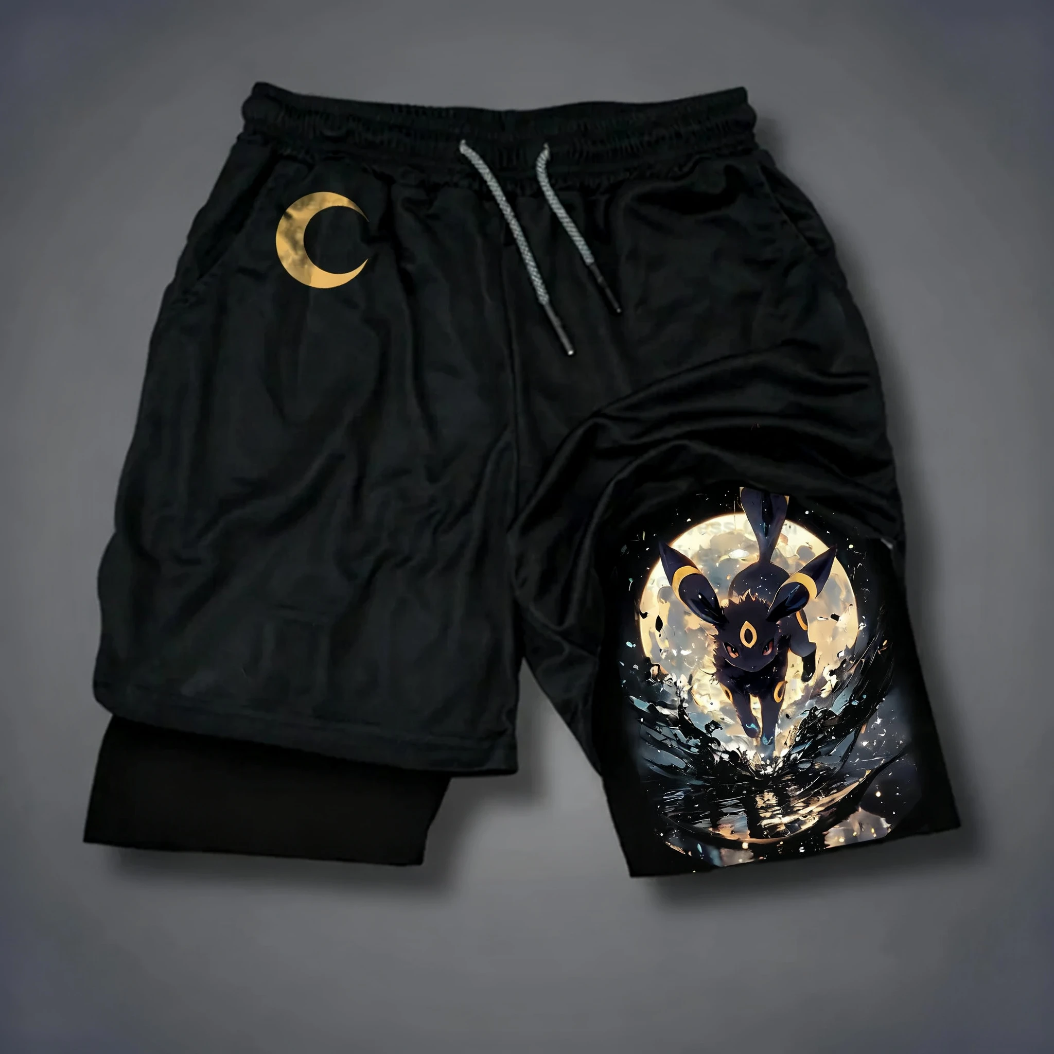 Pokémon Anime Eeveelution Bedruckte 2-in-1-Doppelschicht-Shorts 2026 Unisex Sommer Neue Fitness Atmungsaktive, schnell trocknende Sportshorts