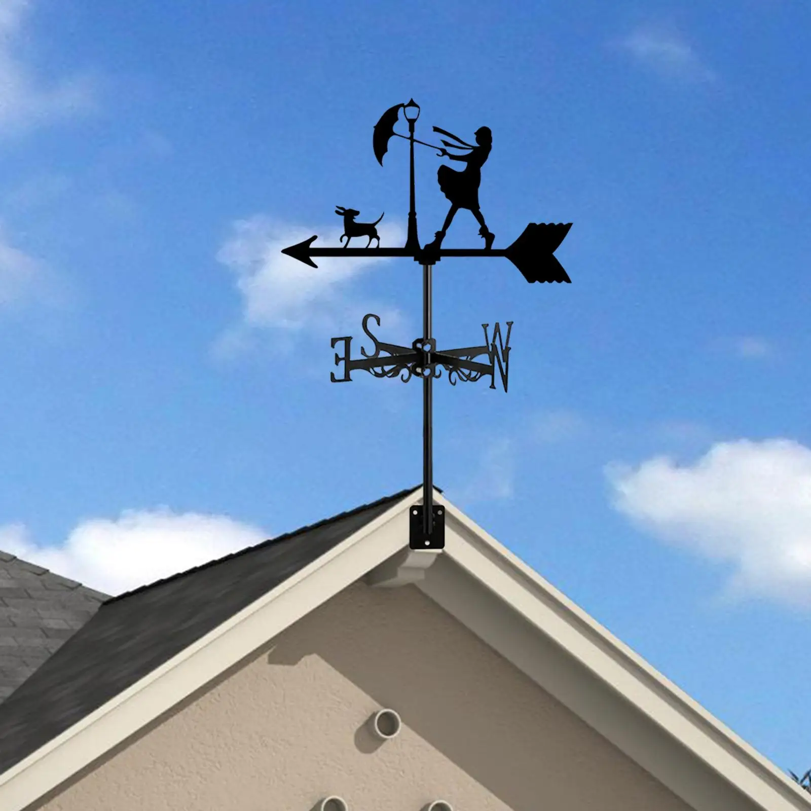 

Decorative Metal Wind Vane Weather Indicator for Courtyard Roof Mount Garden Outdoor Lawn Decor