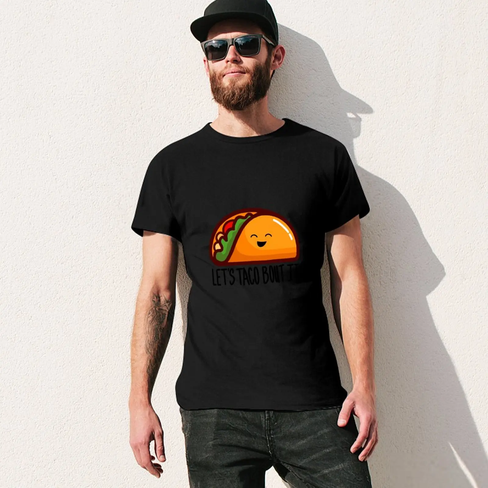 Let's Taco bout Taco เสื้อยืดลายกราฟฟิคแห้งเร็วไซส์ใหญ่พิเศษสำหรับผู้ชาย100ปอนด์ผ้าฝ้าย