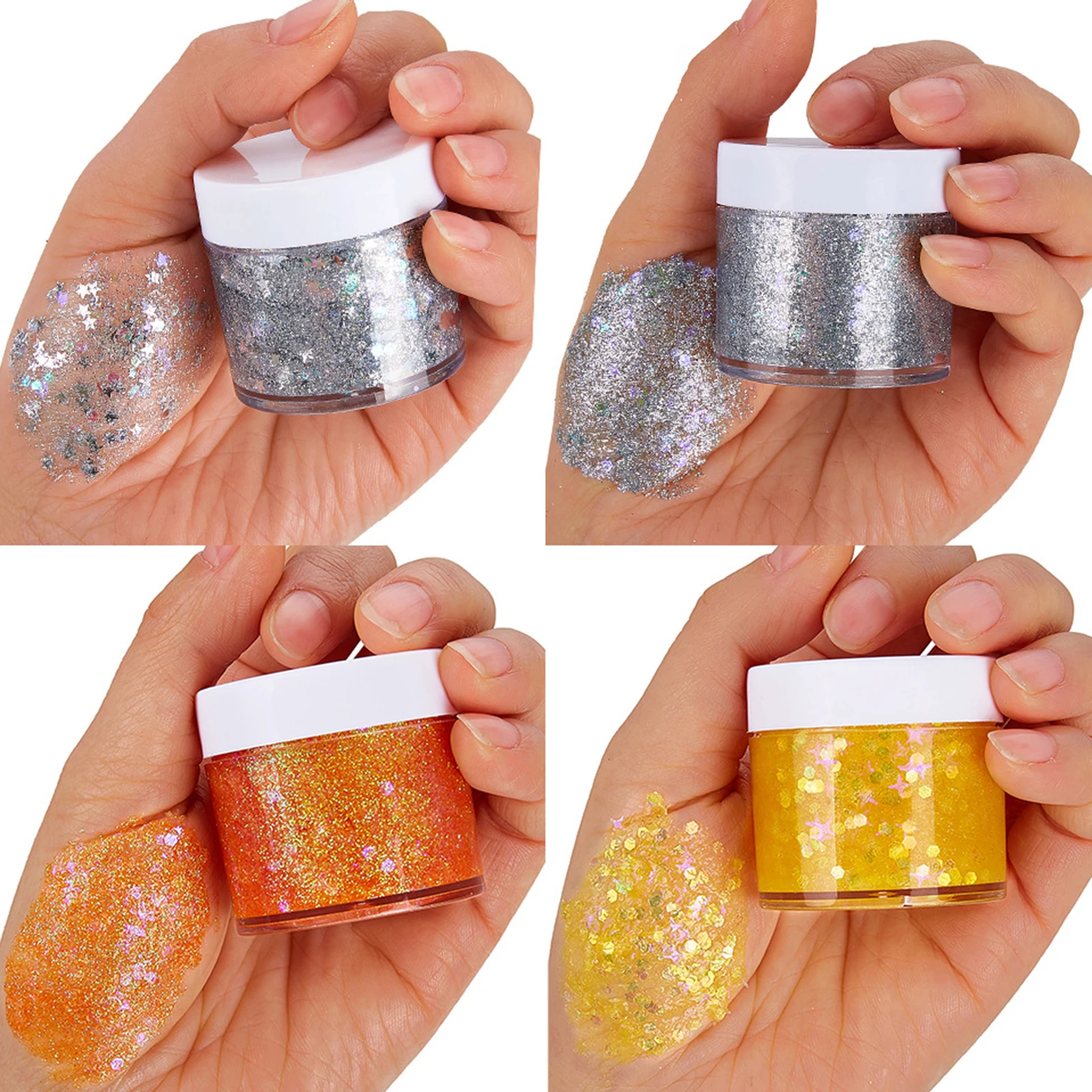 Poudre scintillante brillante pour le visage, le gel de carnaval, les yeux, les lèvres, les cheveux, le corps, les paillettes de Rotterdam, l'art corporel de scène, 36g