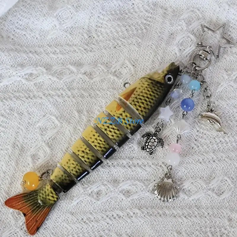 

T21F Lovely Fish Pendant Statement Pendant Bag Pendant Key Ornament Plastic Texture Great for Dating and Social Event