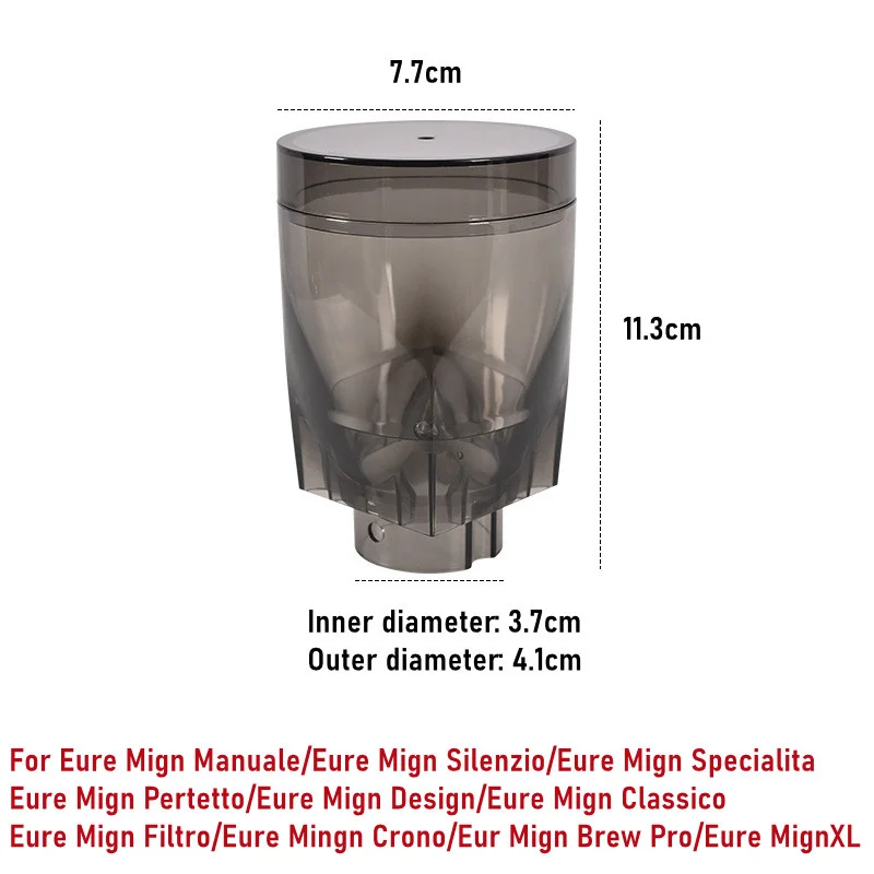 Eureka MMG Single Dose Hopper Coffee Grinder Bean Bin 2 In 1 Blow to Clean Up the Remaining Powder Coffee Powder Upgraded