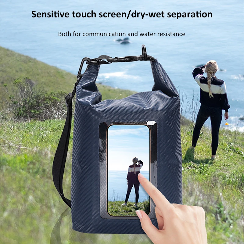 2L/5L Dry Bag Swimming Pack Touch Screen Waterproof Kayak Storage Bag Trekking Drifting Rafting Surfing Boating Sports Bag