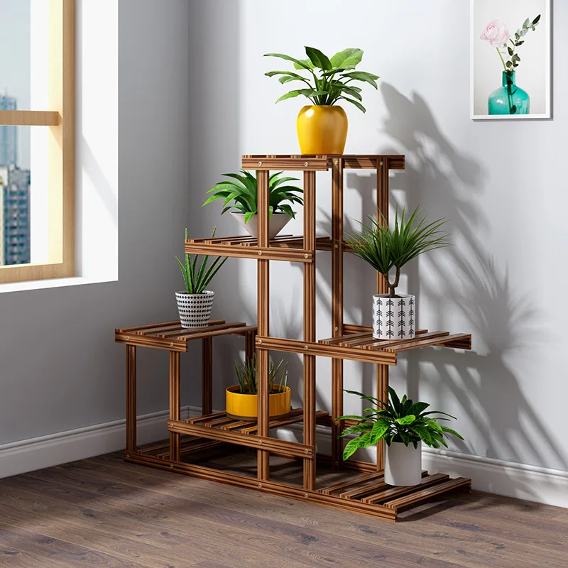 3 Tier Flower Stand Plant Stand Rack Solid Wood Living Room Decoration Floor-to-ceiling Multiple Flower Pot Stand Indoor Outdoor