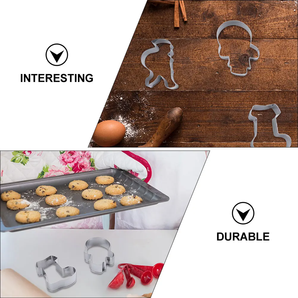 

6 Pcs Christmas Cookies Biscuit Molds Cake Set for Baking Shapes Stainless Steel Rings