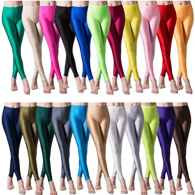 Candy Color Workout Leggings Women Pants Neon Leggins High Stretch Casual Jeggings Fitness Trousers