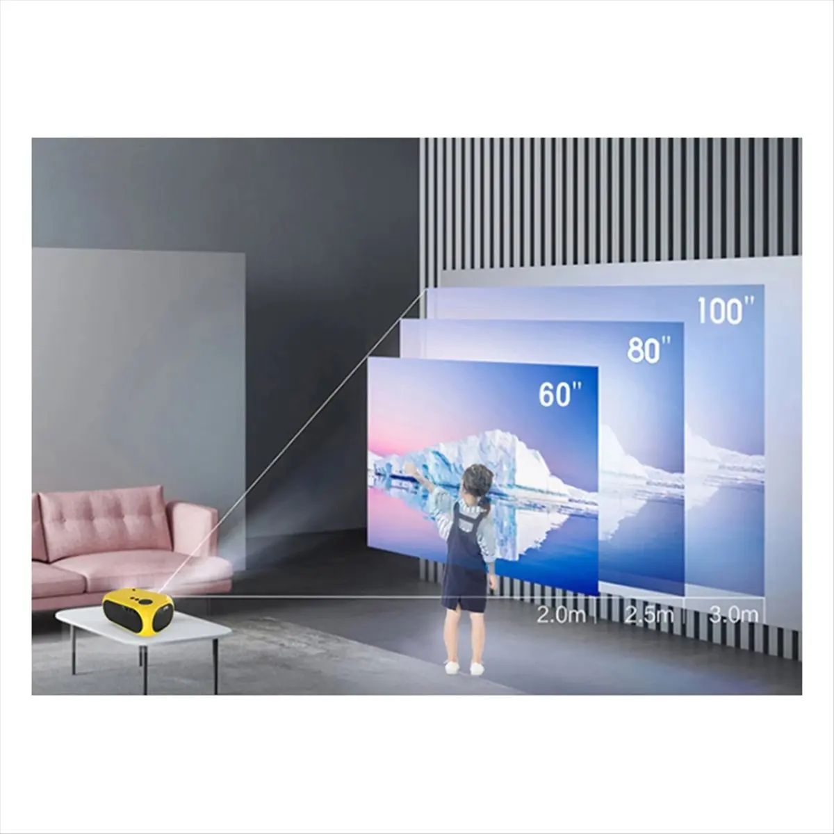 PROMOTION!Portable Mini Projector 360P LED Wired Mobile Phone Projector with Speaker Remote Control for Outdoor Camping EU Plug