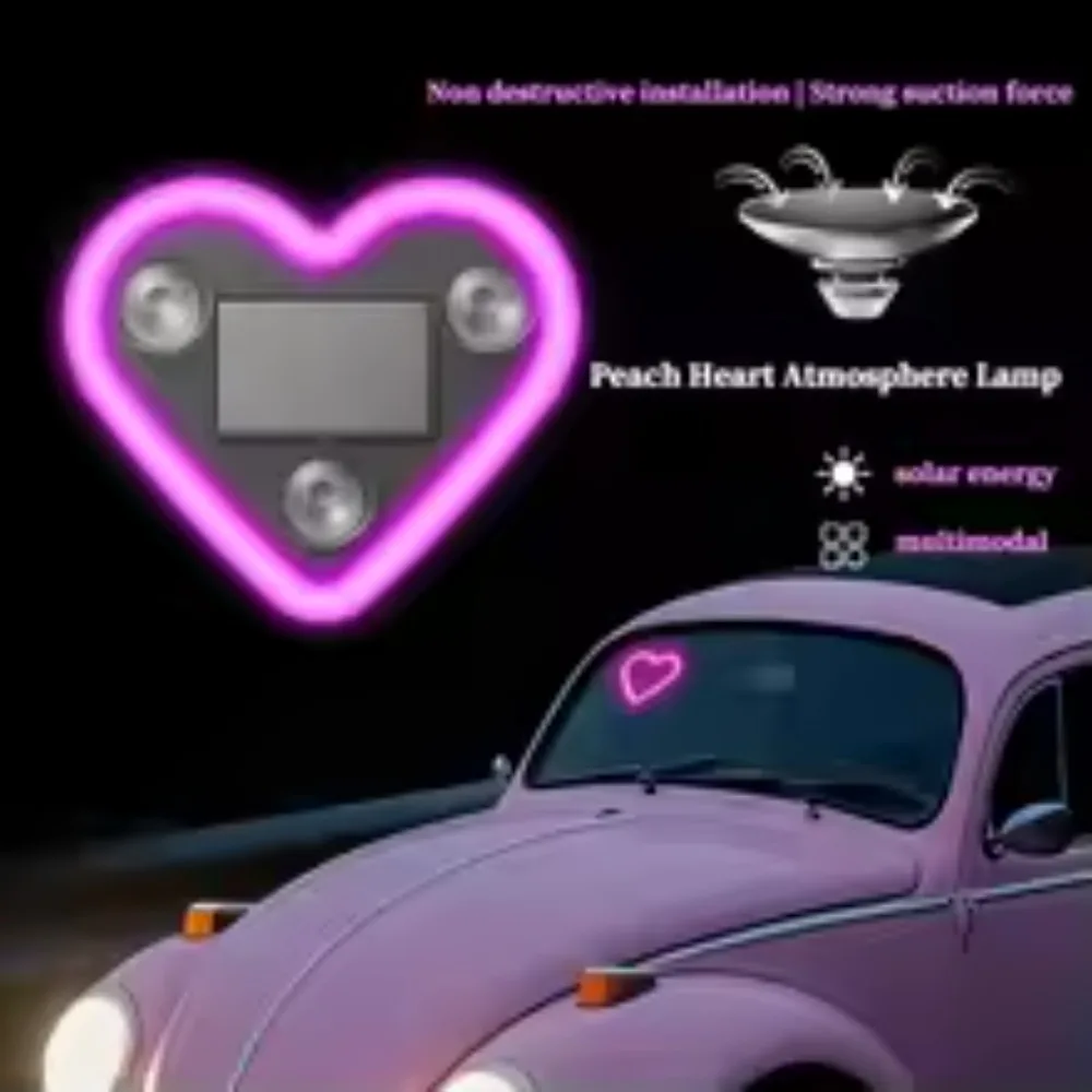 

Car Window LED Heart Light - Solar Powered Atmosphere Projector for Interior Decoration