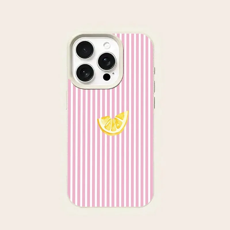 Orange Pink and White Stripes Phone Case For Samsung Galaxy A16 A26 A36 A37 A55 A56 A57 S26 Ultra S25 S24 FE S23 S22 Plus Cover view 6