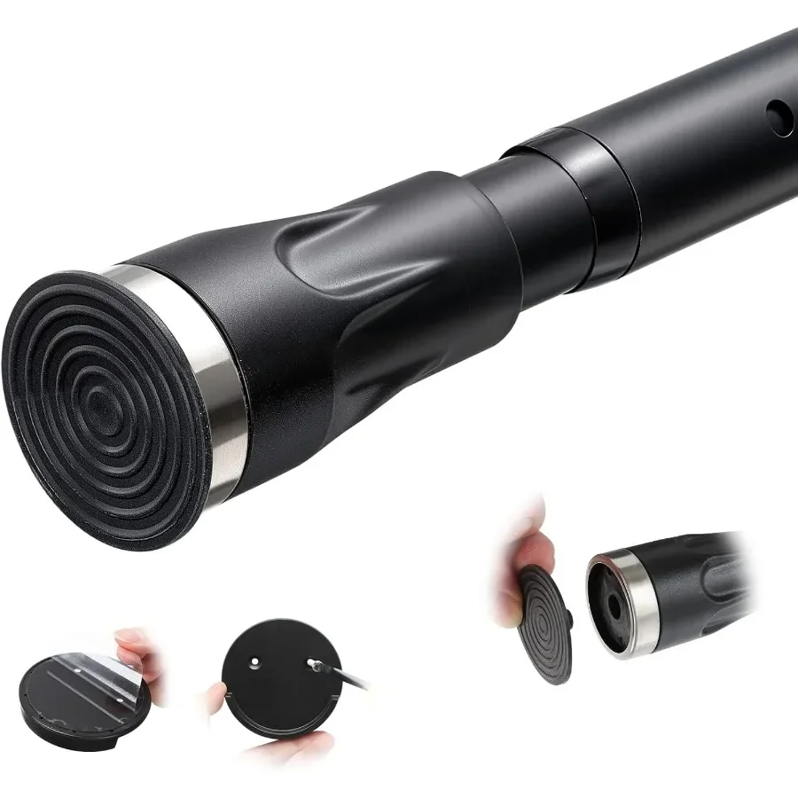 

Регулируемый сверхмощный черный натяжной карниз для гардероба в ванной комнате и окна длиной от 42 до 100 дюймов, прочный и простой в установке