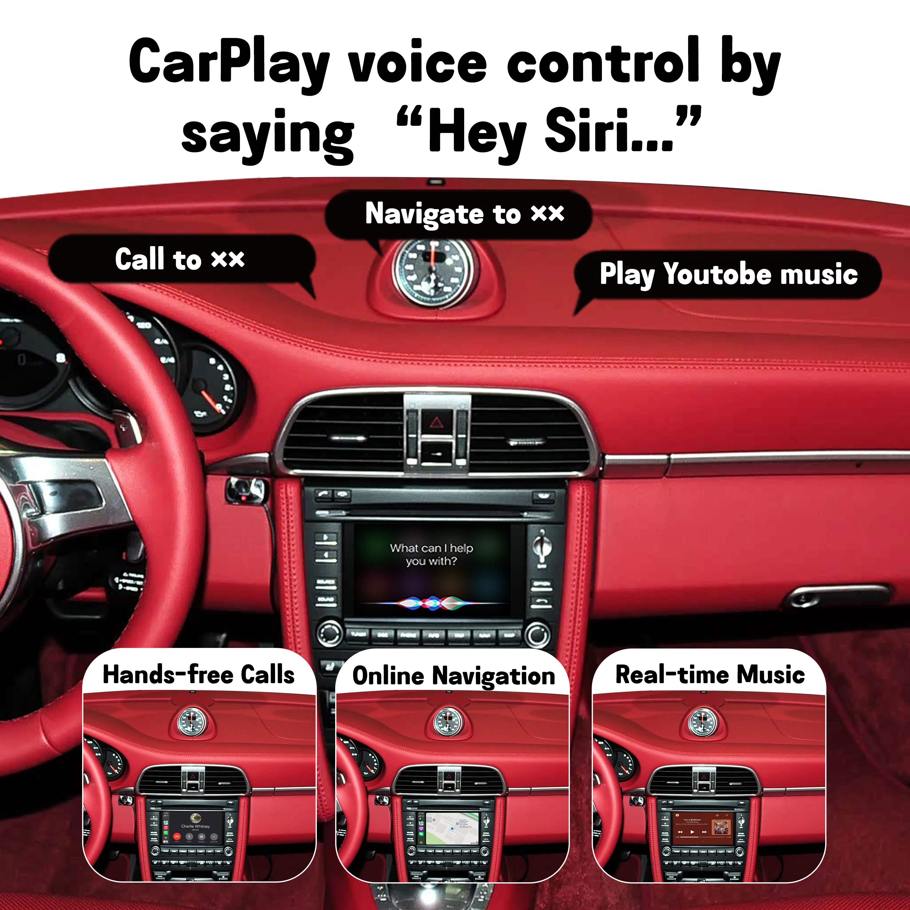 

Multimedia Navigation Upgrade Interface for Porsche 2009-2012 Cayenne Panamera Macan 911 Boxster Wireless CarPlay Android Auto