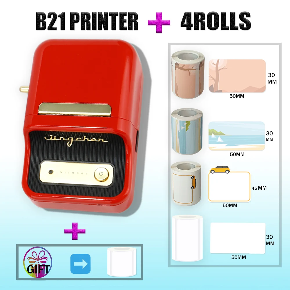 Free Edit App B21 Niimbot Thermal Label Printer Print Effect Display Compatible with Android IOS & Windows System Users Portable