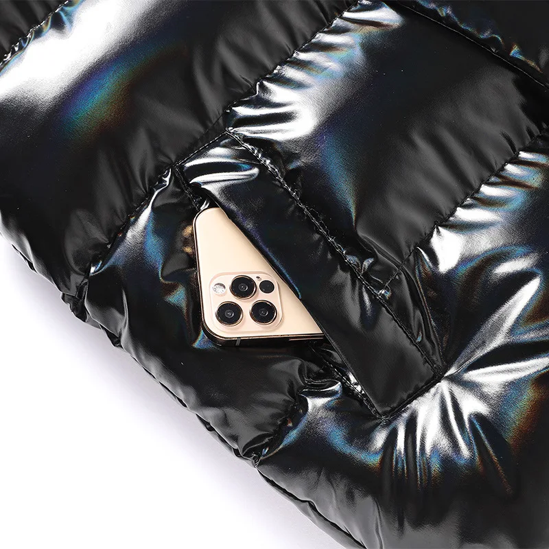 Winter Sleeveless Jacket Glossy Men Vest Parka Tactical Vest Warm Thick Brand Fashion Jacket Korean Style Waistcoat