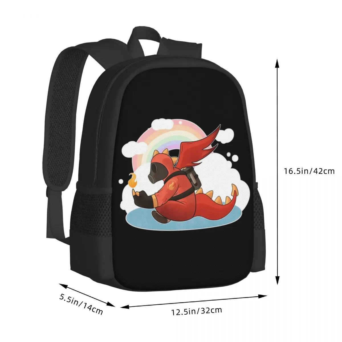 Pyro Team Fortress 2 Student Backpack School Bag Hiking Travel Daypack for Boys Girls Fashion Bookbag Shoulder Bags
