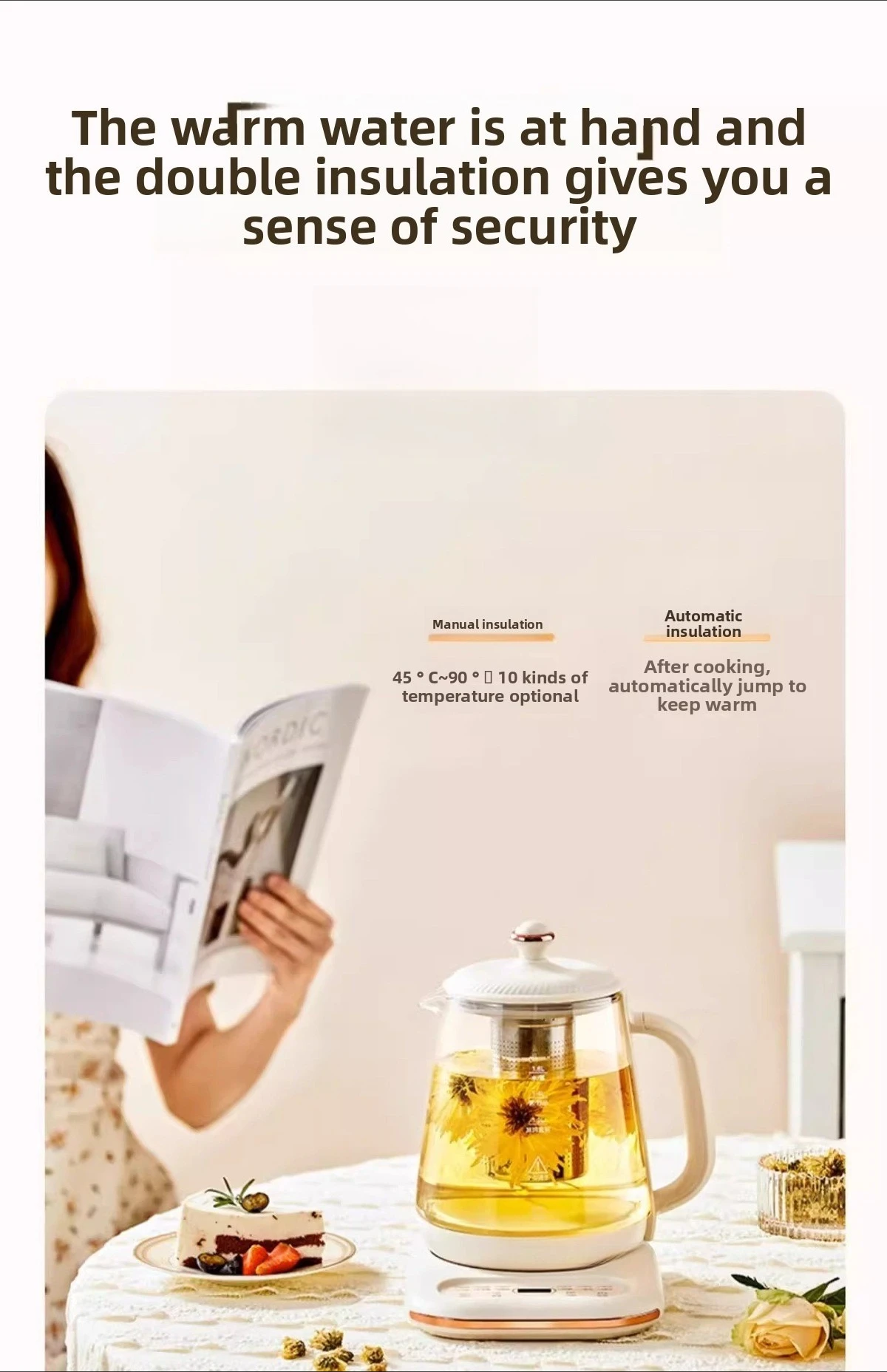 Pote de saúde doméstico multifuncional automático de temperatura constante 110v volts