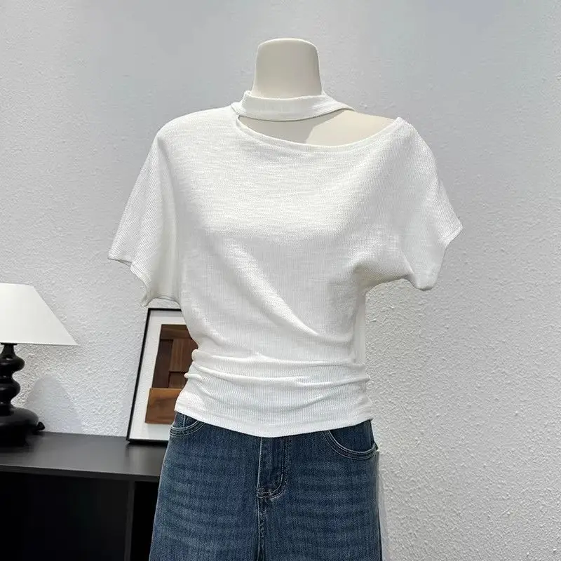 Women Clothes Summer Simplicity Elegant Korean Fashion Solid Color O-neck Female Ice Shreds Short Sleeve Young Style Tshirt Tops
