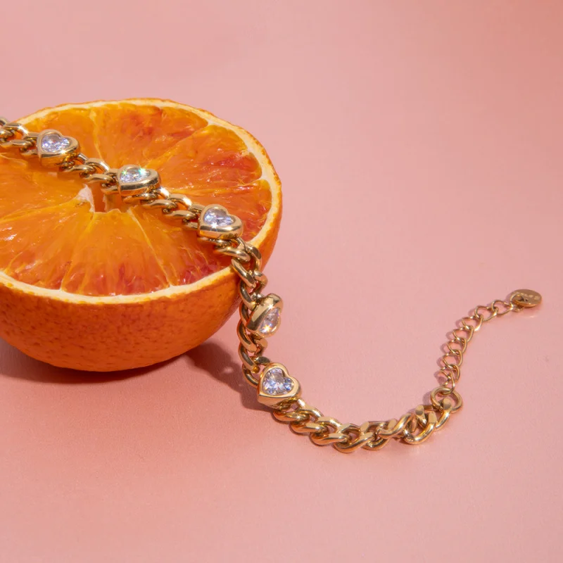 ضوء فاخر الأوروبية الأمريكية الزركون سوار التيتانيوم الصلب اليد مجوهرات غير يتلاشى المتخصصة