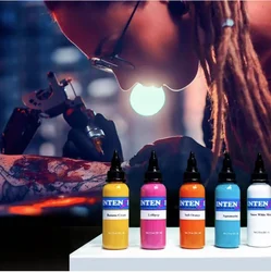 Tinta indiana de tatuagem permanente, Pasta de tatuagem líquida, preto, marrom, vermelho, cones de henna, 30ml, 14pcs