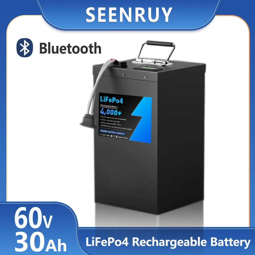 60v 30AH Deep cycle Lifepo4 Battery Pack  built in 30A 50A Bluetooth BMS Perfect for Balance car tricycle with 5A Charger