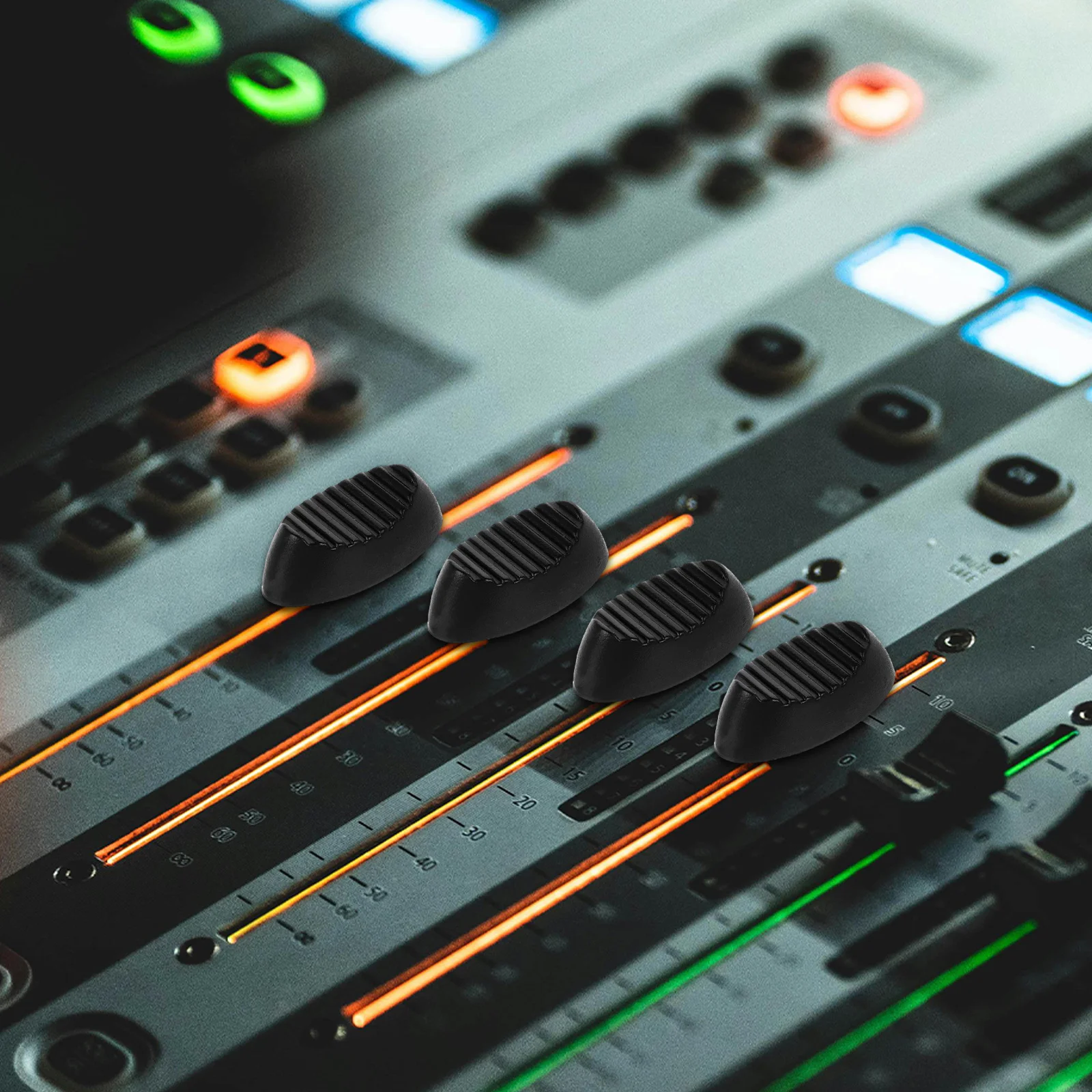 10 قطعة وحدة التحكم خلاط المنزلق ترويسة المقبض 4 مللي متر البلاستيك استبدال غطاء ل جهاز مزج الصوت مكبر للصوت مقبض التحكم Dj جهاز الملحقات