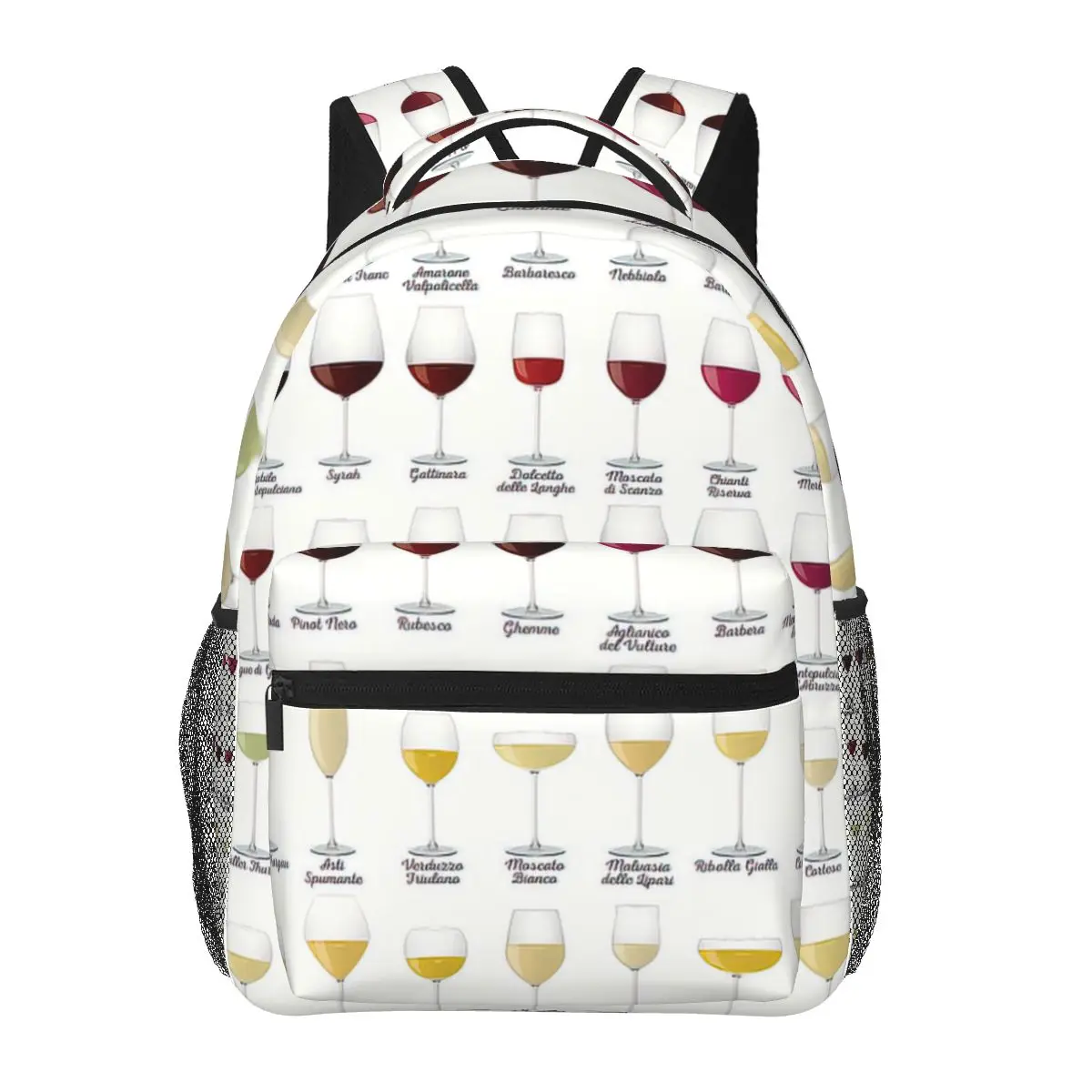 Types Of Wine Glasses Backpack for Girls Boys Travel RucksackBackpacks for Teenage school bag