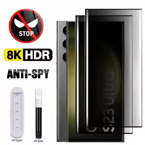 UV Full Glue Privacy Tempered Glass For Samsung Galaxy S25 S23 Ultra S22 Note 20 S21 S20 S24 S25 Plus Anti Spy Screen Protector