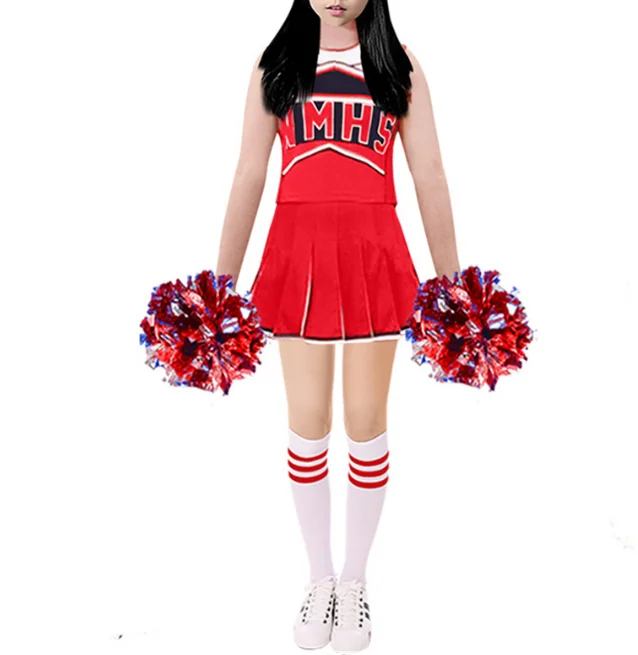 

Cheerleader Costumes For Kids Sports Games Gymnastically Team Cheerleading Dance Dress School Uniform Girls Wear Skirt Set