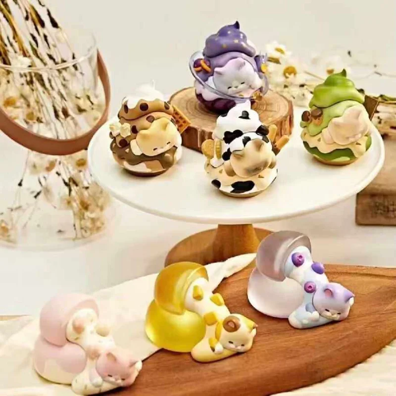 Caja Sorpresa FEMI Auténtica de Té de la Tarde, Figura de Juguete Artística con Diseño de Vaca Adorable, Decoración de Escritorio, Regalo Coleccionable para Amigos