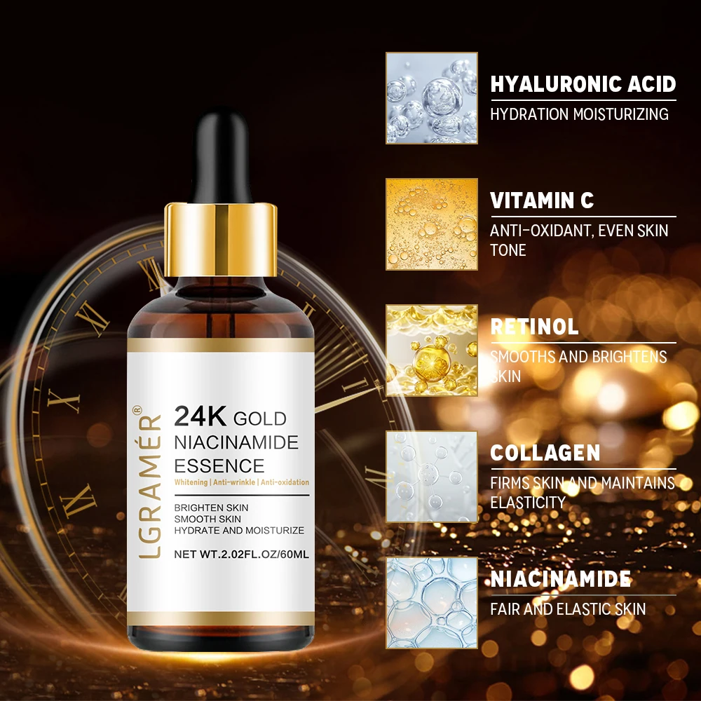 24k Gold Nicotinamide Hyaluronic Acid Nicotinamide Facial Essence Anti-aging Facial Collagen Essence Skin Care Whitening Essence