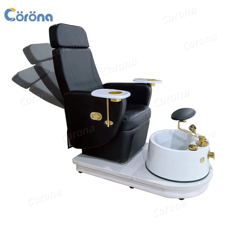Pedicure Foot Spa Chair Modern Beauty Nail Salon Furniture Electric Reclining Swivel Black Foot Spa Pedicure Chair image 6