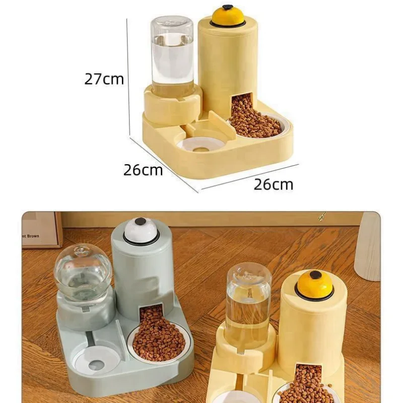 3 in 1 Water and Feeding Machine Cat Automatic Feeder Standing with A Button It Can Be Called A Cat Bowl and a Dog Feeding Basin