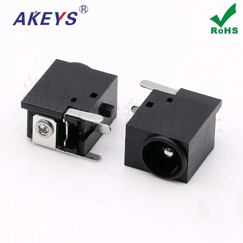 10 pcs DC power supply DC-036B 5.5X2.1mm power socket female base 3 feet straight with column 5.5*2.1