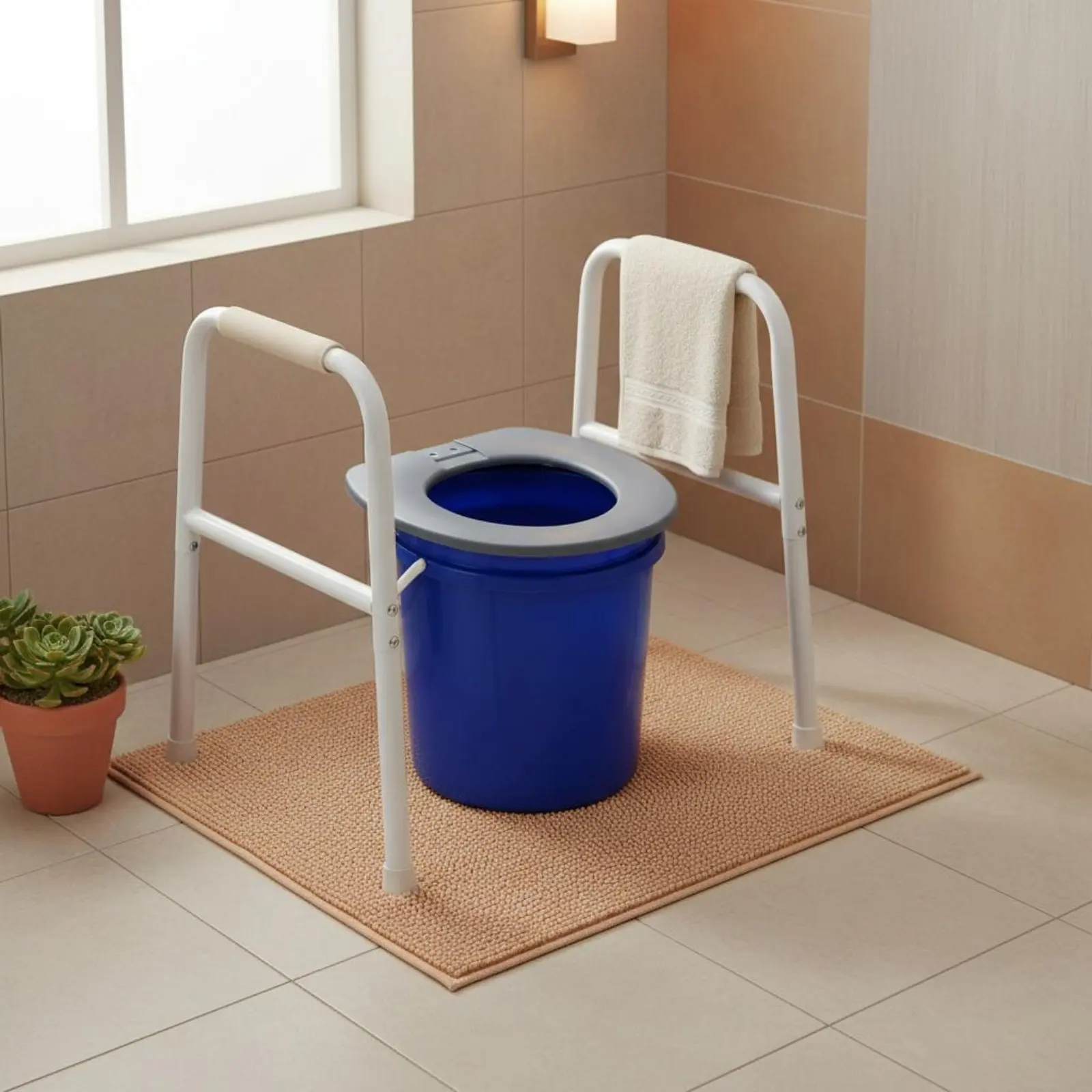 Portable Commode Lid Universal Fit Pail Toilet Seat Portable Camping Toilet Seat Sturdy Bathroom Aid Waterproof for Campers