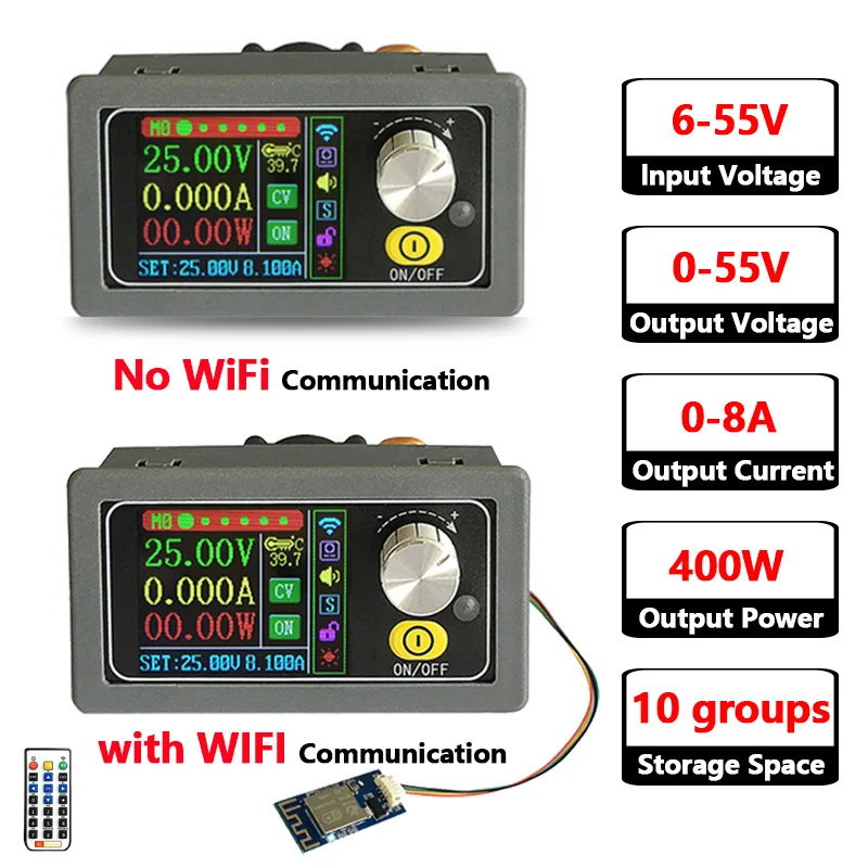 XY5008 DC-DC Buck Converter 400W 50V 8A  Adjustable Power Supply Module Laboratory Step-Down Voltage Regulator With/Without Wifi