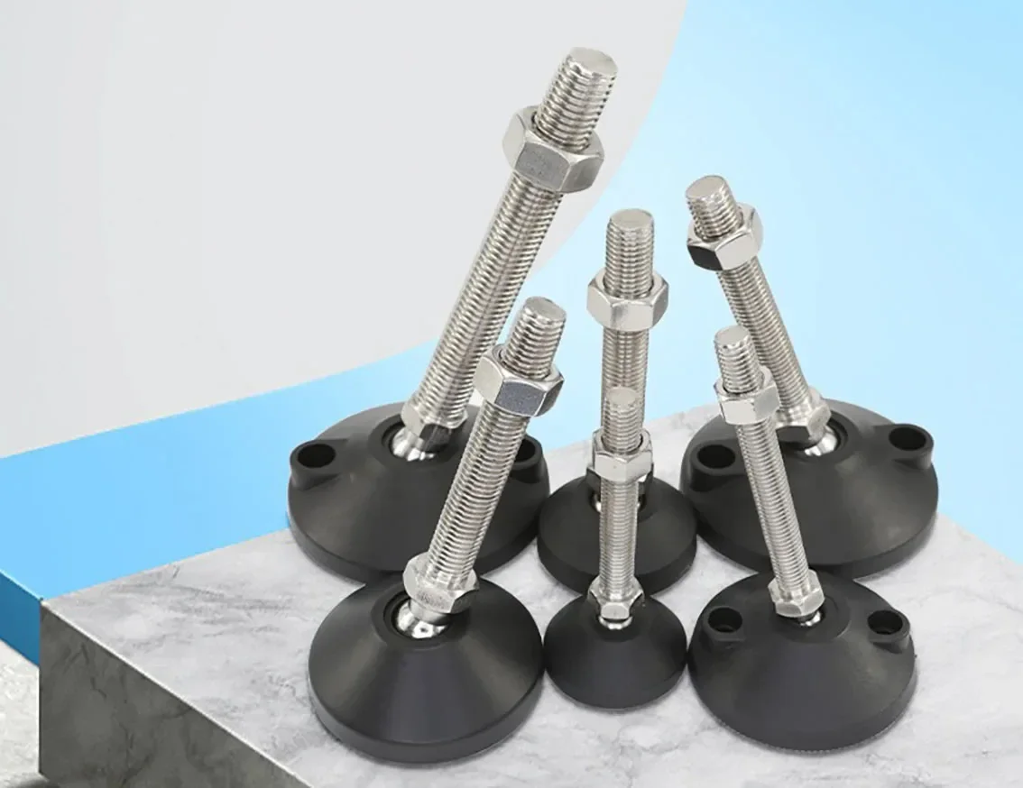 

1PCS Base Diameter 60mm Adjustable Lathe Support Leg Threaded Flat Foot Base Straightening Furniture Table Leg Pad M10-M24