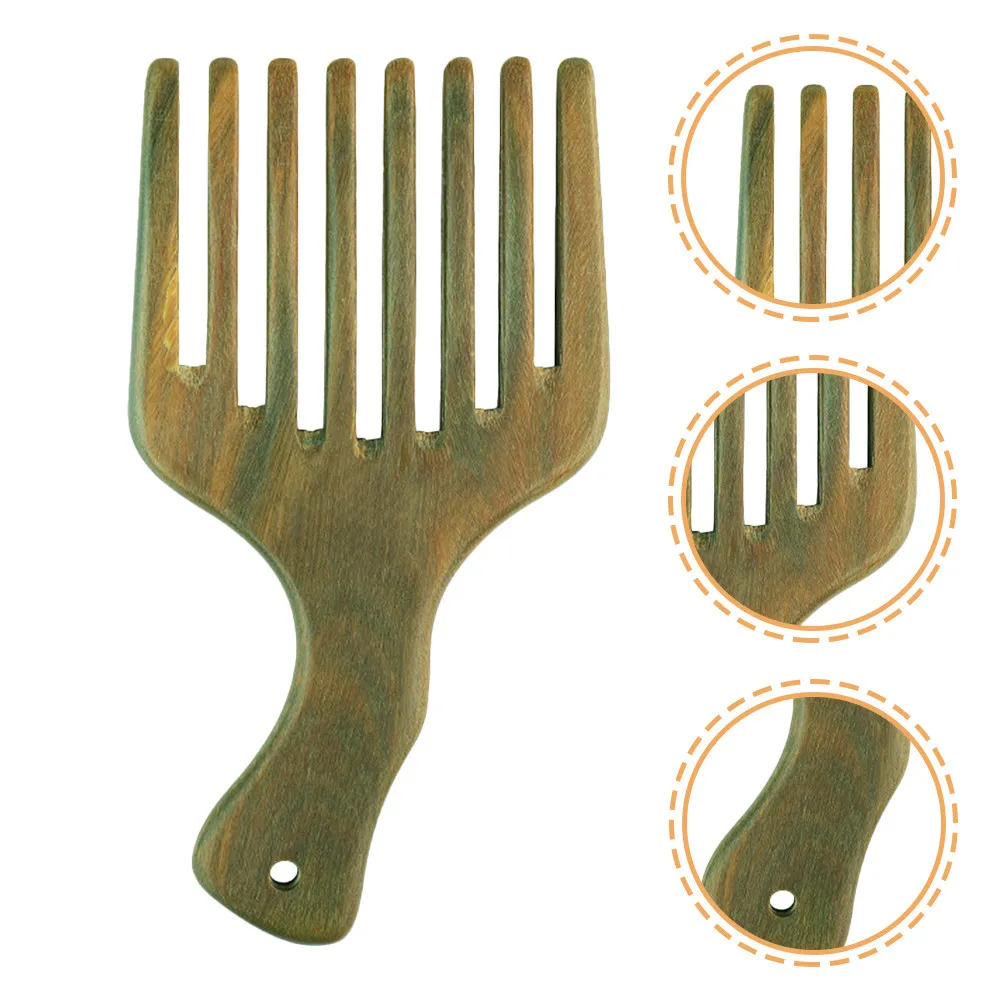 Green Sandalwood Wood Comb Wide Tooth Anti Static Natural Oil Hair Pick Comb for Daily Use Grooming Styling Salon Hairdressing