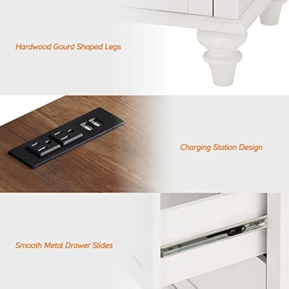 زوج من الطاولات الخشبية مع محطة شحن ودرج وخزانة تخزين لغرفة المعيشة الحديثة