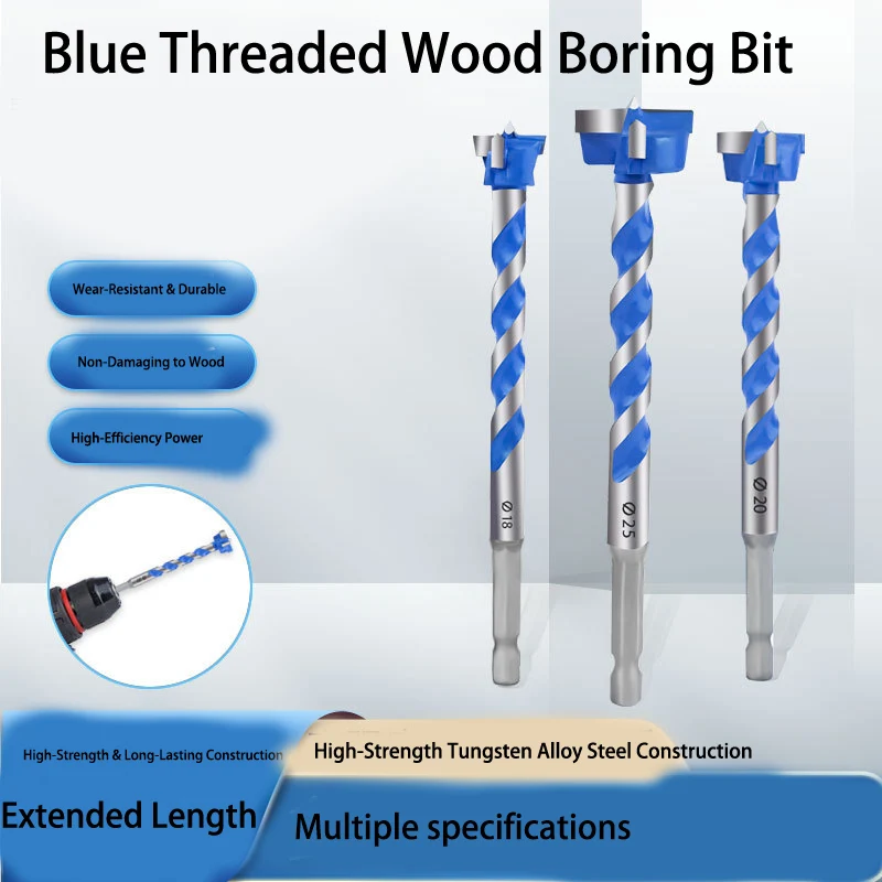 

Удлиненное сверло с синей резьбой для дерева/пластика — открывалка для отверстий и развертка для ударных ключей