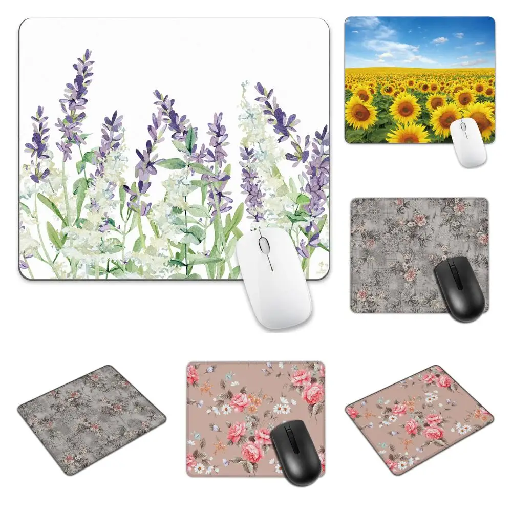 

High Quality Beautiful Flowers Printing Gaming Mousepad Gamer Mouse Mat Keyboard Mats Desk Pad Mousepads 22x18cm For Computer