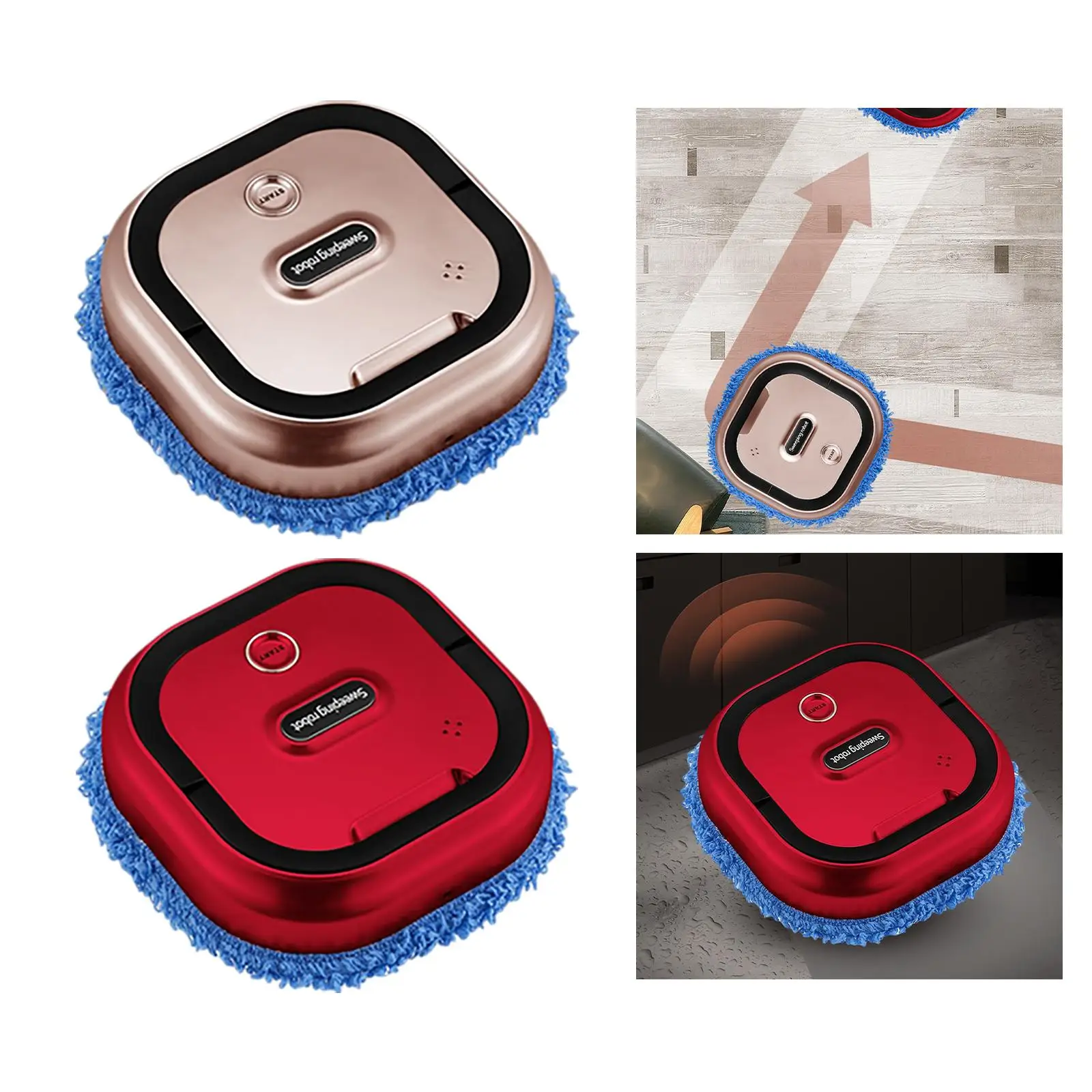 Умная швабра-робот для влажной уборки и сухой уборки для ухода за твердым полом, волосами домашних животных