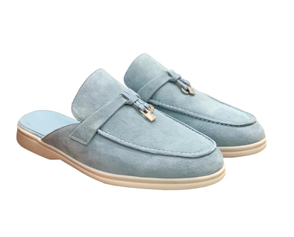 Mules et mocassins confortables en daim, chaussures de ville polyvalentes pour femmes