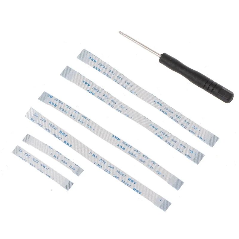 6Pcs/set 10 12 14 Pin Charging Board Power Ribbon Cable with Screwdriver for PS4 Game Controller 55KC