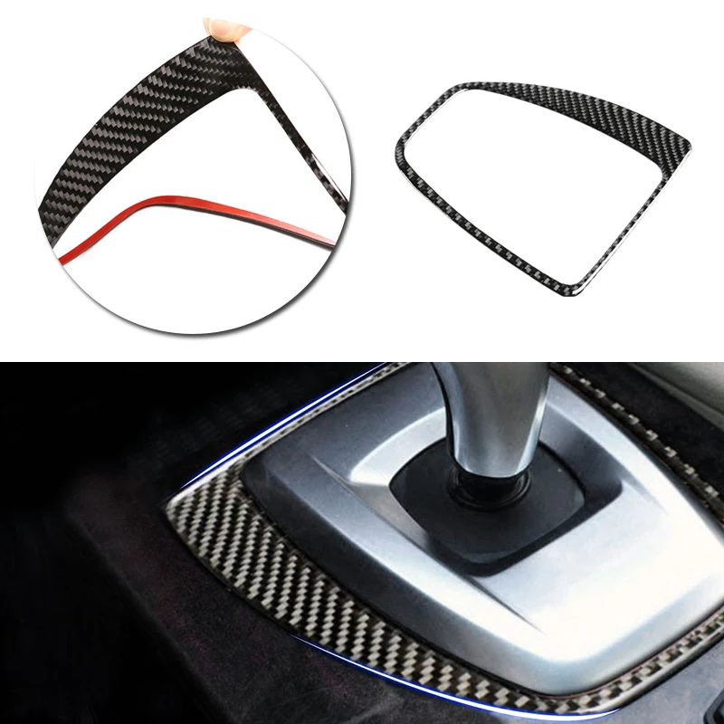 

Car Styling Real Carbon Fiber Interior Center Control Gear Shift Panel Outer Frame Cover Trim For BMW 5 Series E60 E61 04-10
