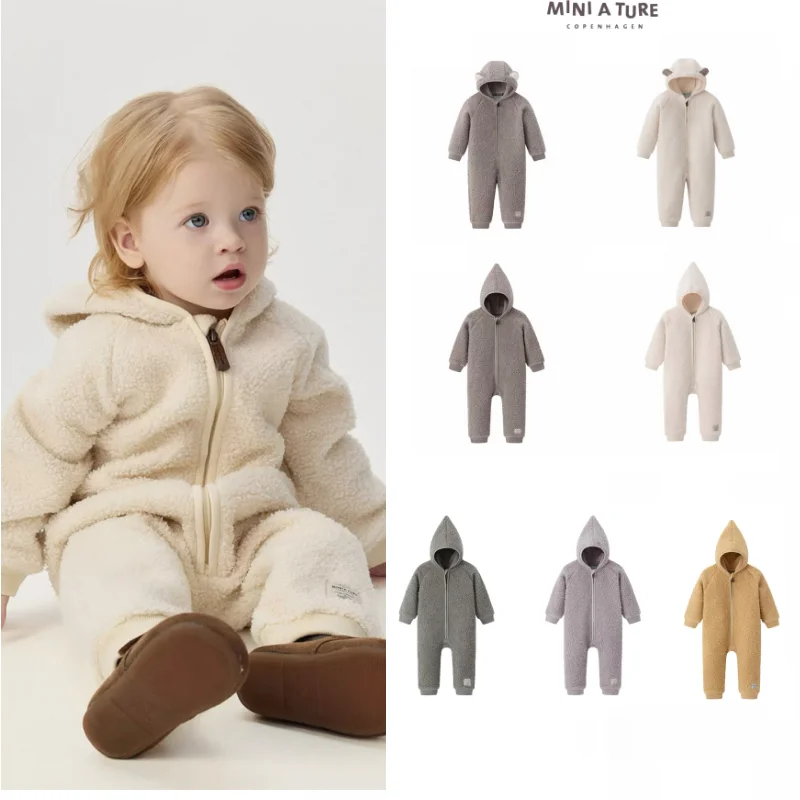 

Baby Crawling Suit 2025 Fall/Winter New Arrival Cartoon Cute Thickened Warm Children's One-Piece Cotton Infant & Toddler Jacket