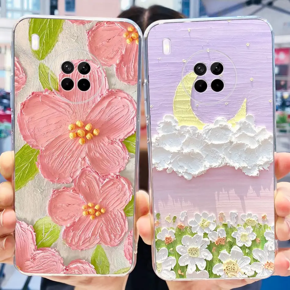 For Huawei Y9a Case Nova Y9a FRL-L22 FRL-L23 Elegant Printing Soft Silicone TPU Clear Phone Back Cover For Huawei NovaY9a Y 9A