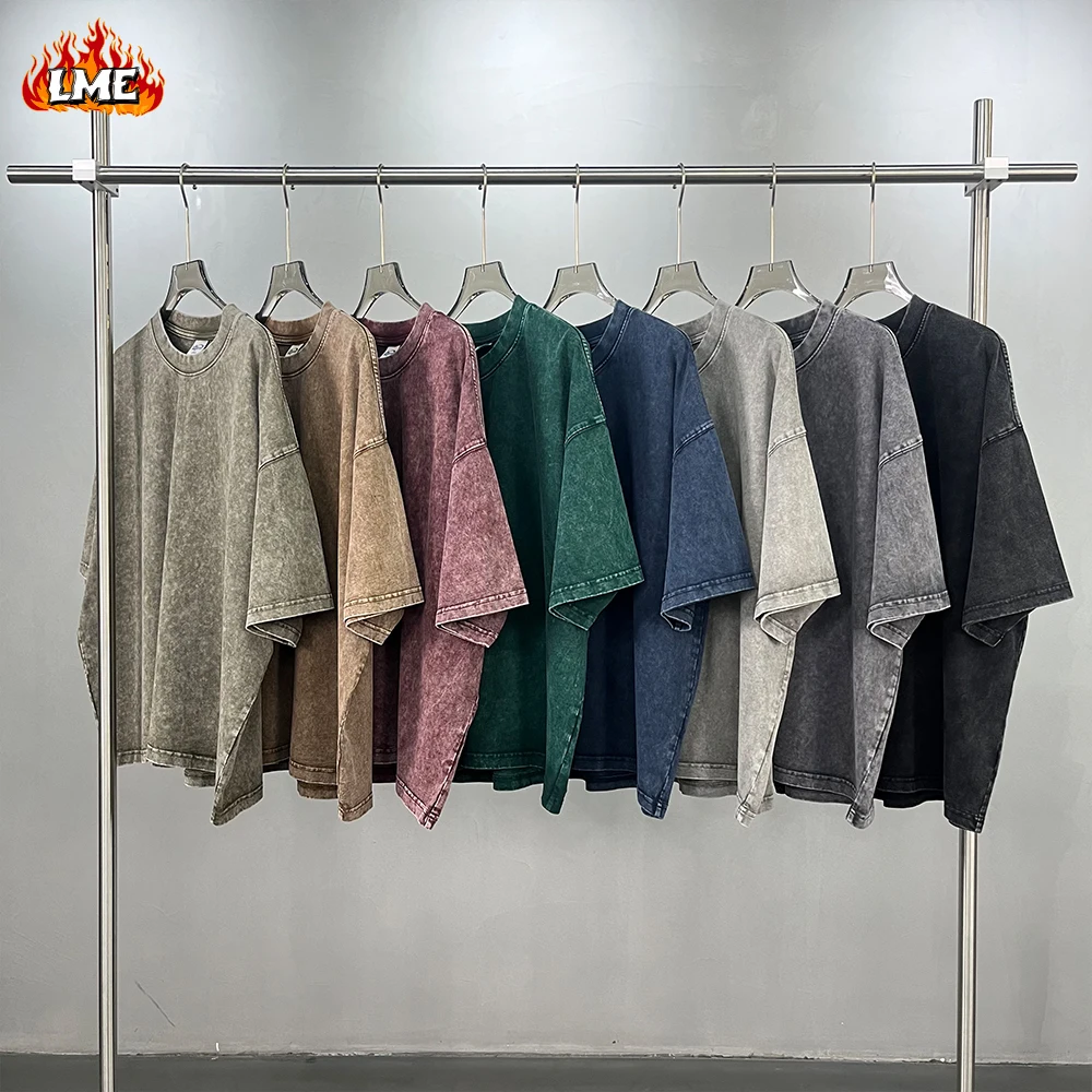 패션 뉴 스타일 플레인 블랭크 박시 핏 티셔츠 빈티지 바틱 애시드 워시드 오버사이즈 스트리트웨어 박시 크롭 남성 티셔츠