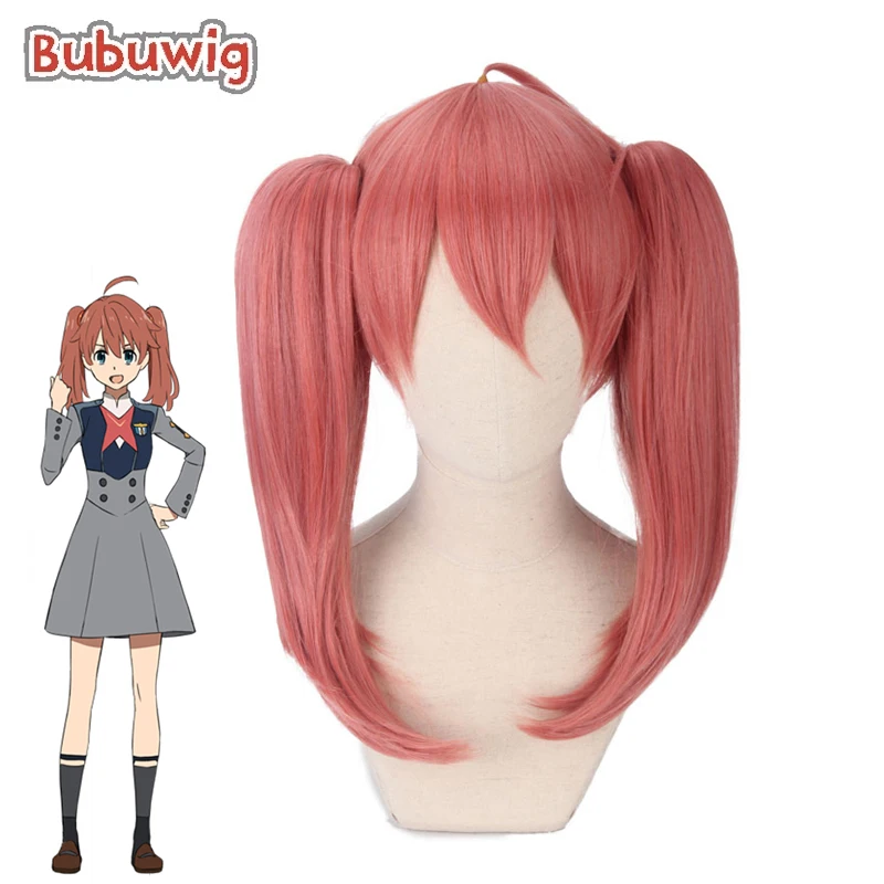 

Bubuwig Synthetic Hair DARLING in the FRANXX Ponytail Wig Women 40cm Long Straight Pink Cosplay Party Lolita Wigs Heat Resistant